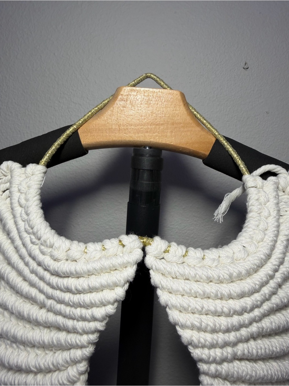 Macrame Angel Wings Dream Catcher in Cream - Picture 2 of 14